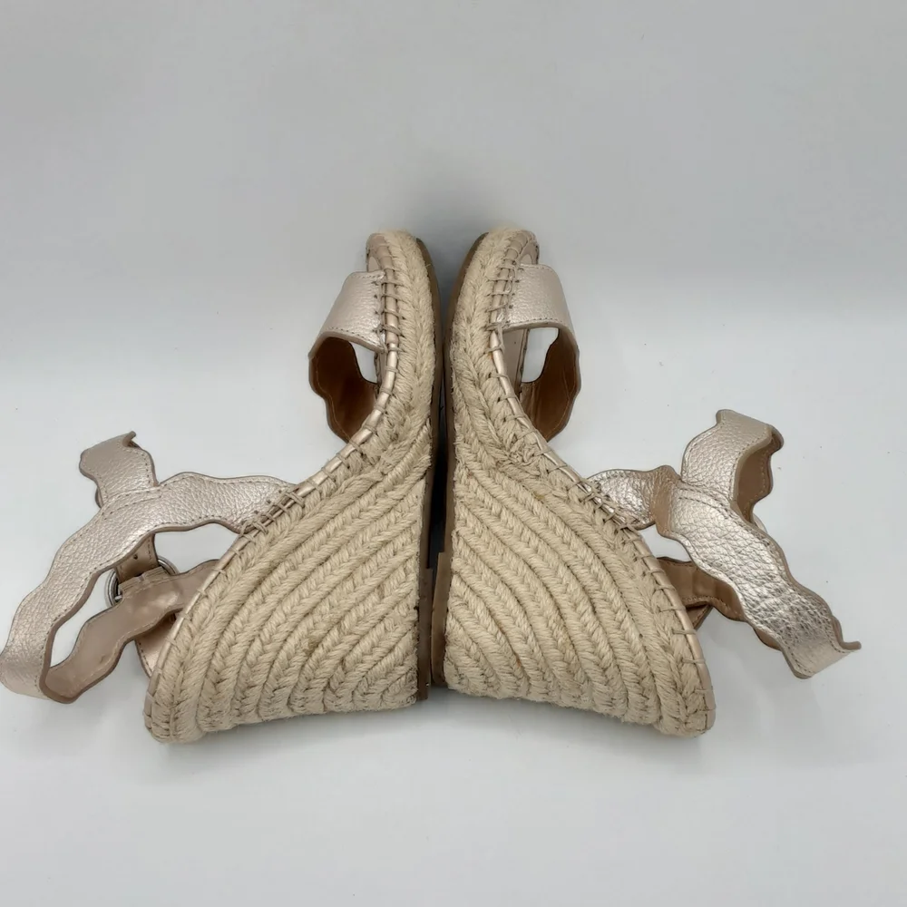 Marc Fisher Kai Metallic Espadrille Wedge Sandals.